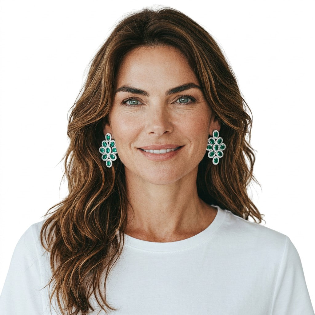 Emerald Sugar Garden Drop Earrings