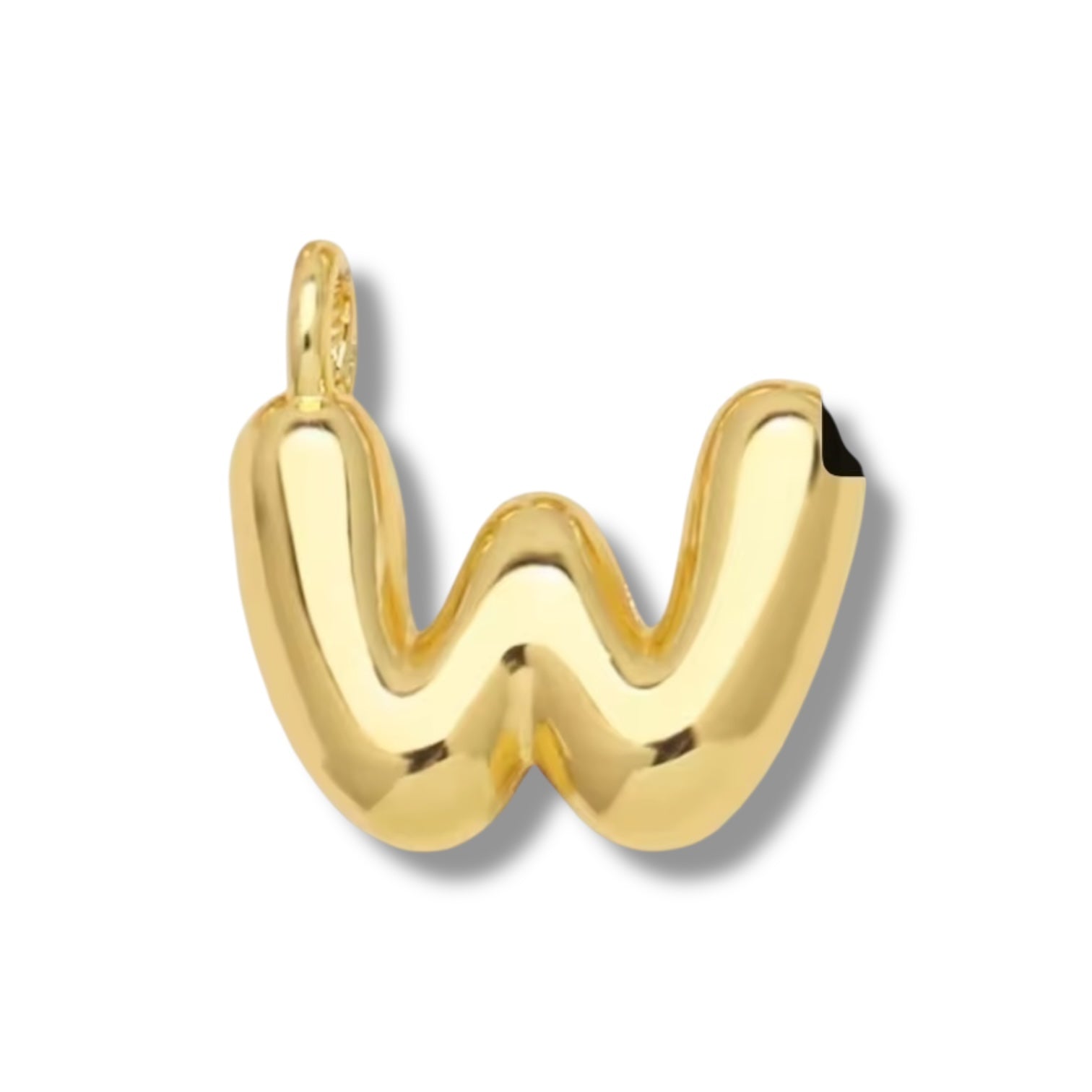 Initial Bubble for Necklace - Gold
