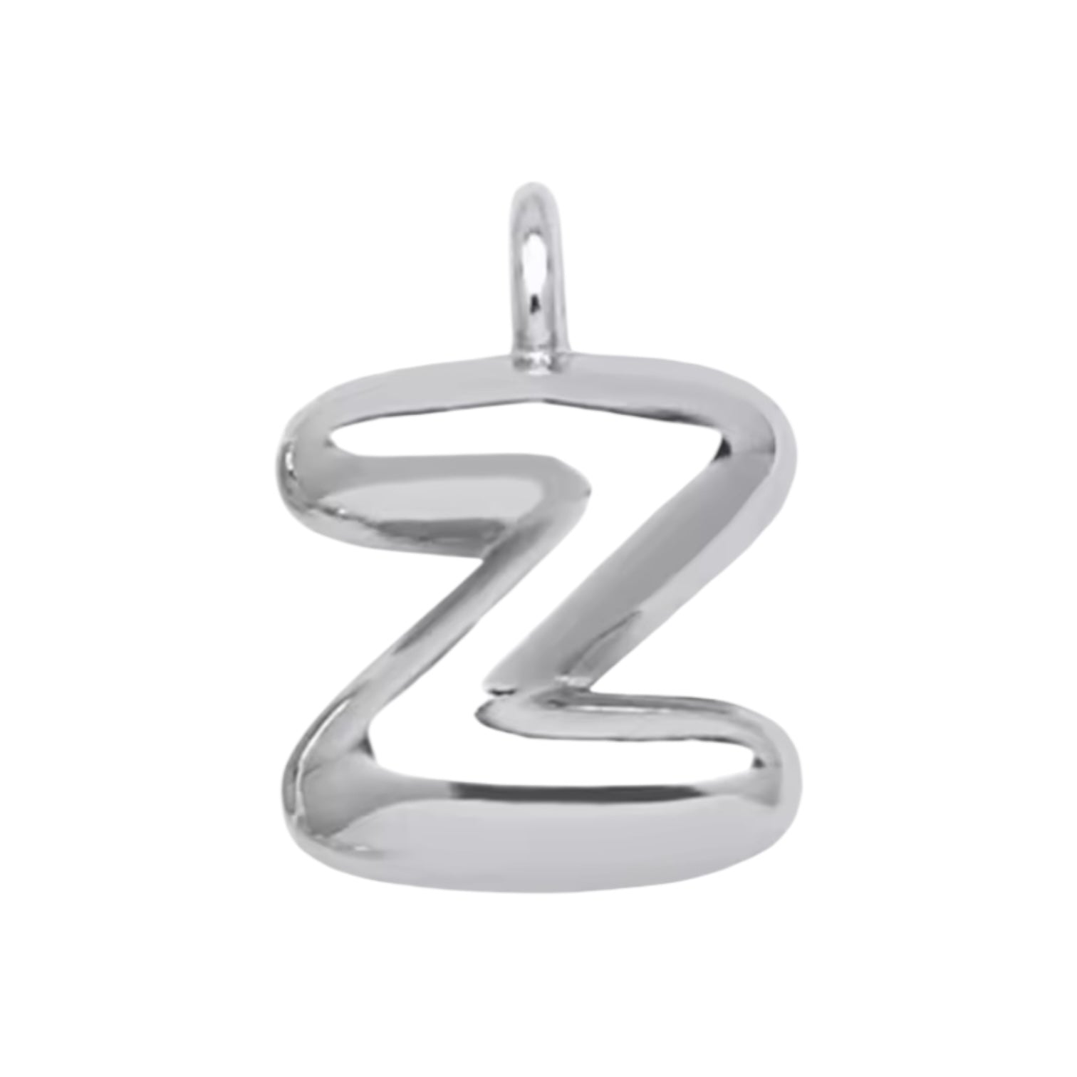 Initial Bubble for Necklace - Platinum