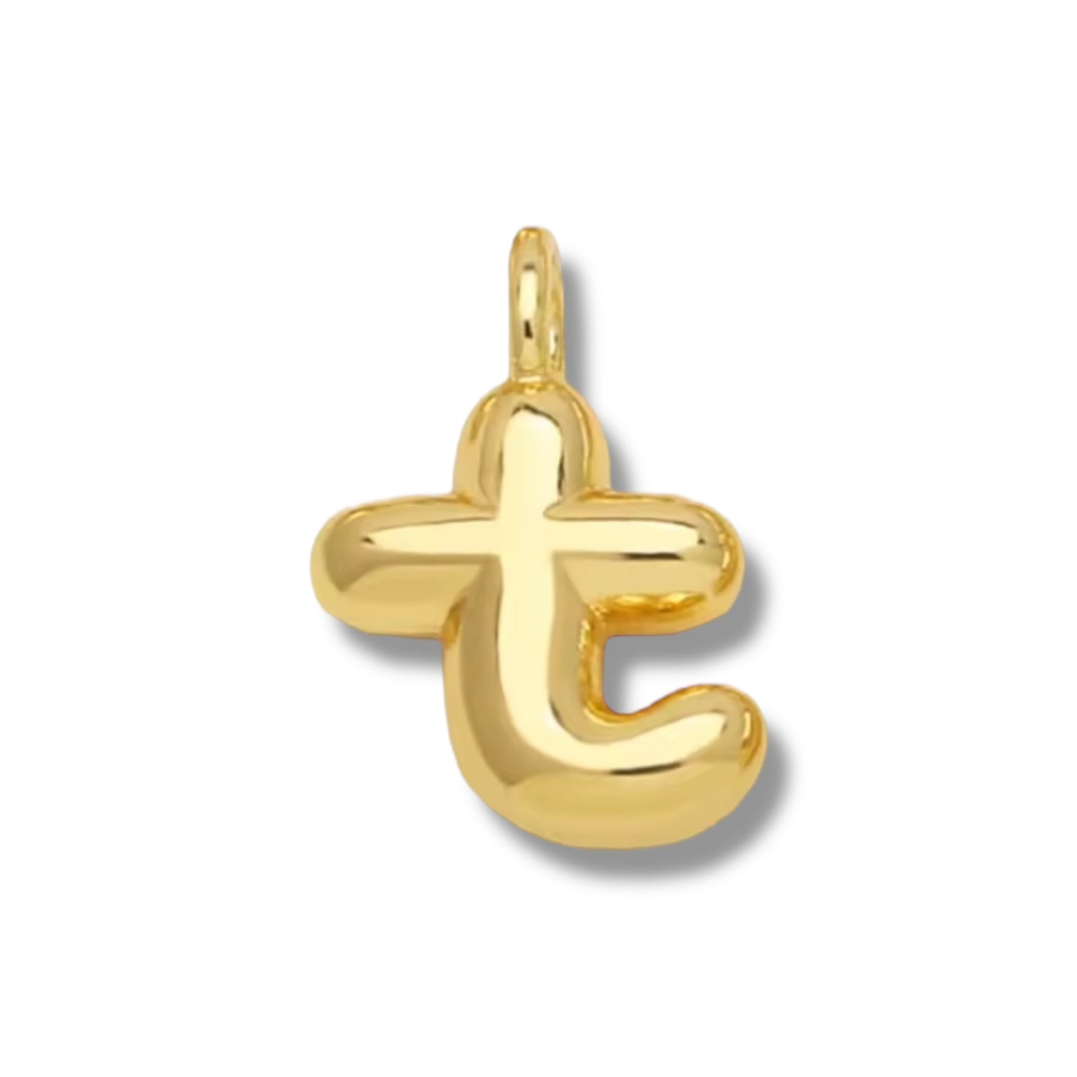 Initial Bubble for Necklace - Gold