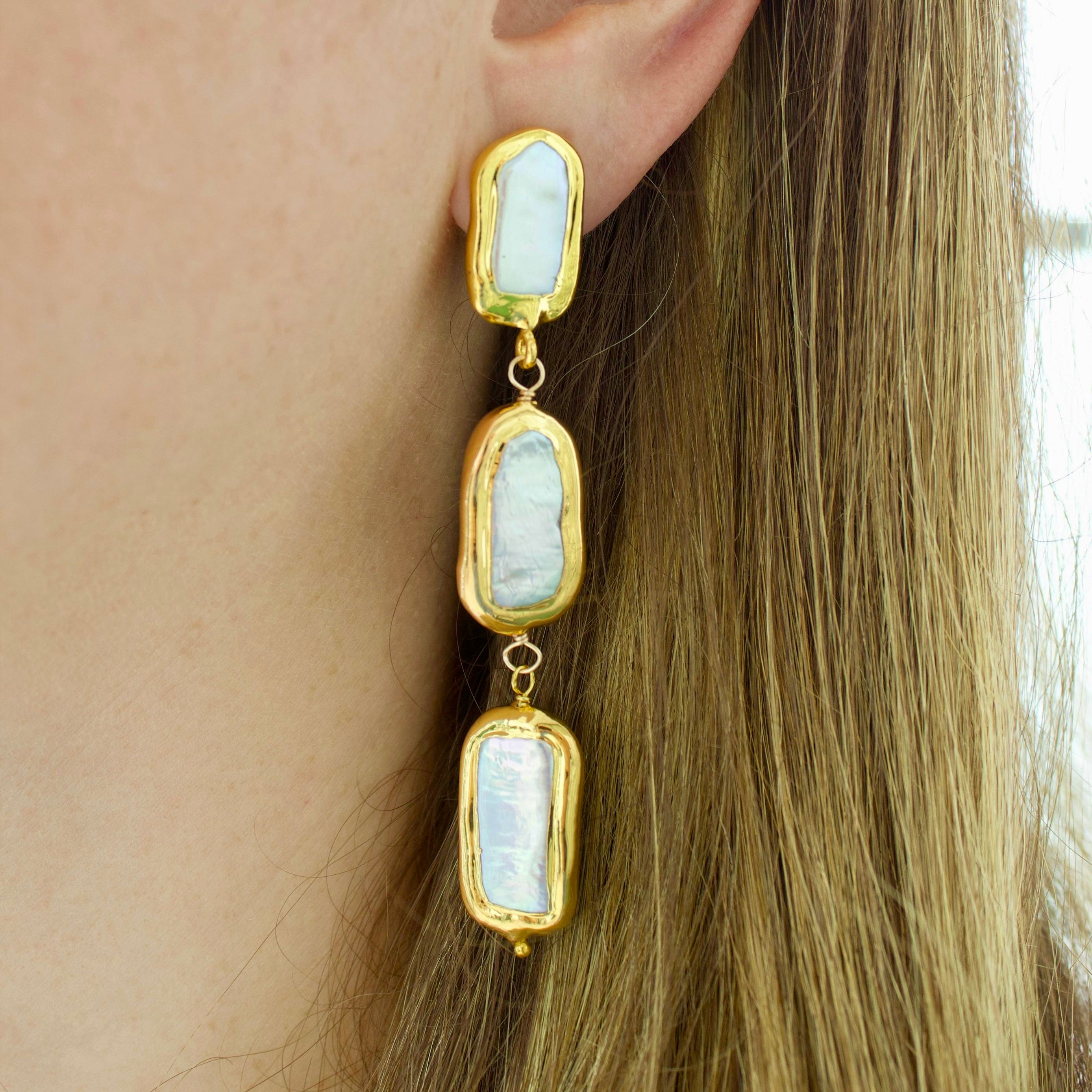 Marshmallow Pearl Drop Earrings