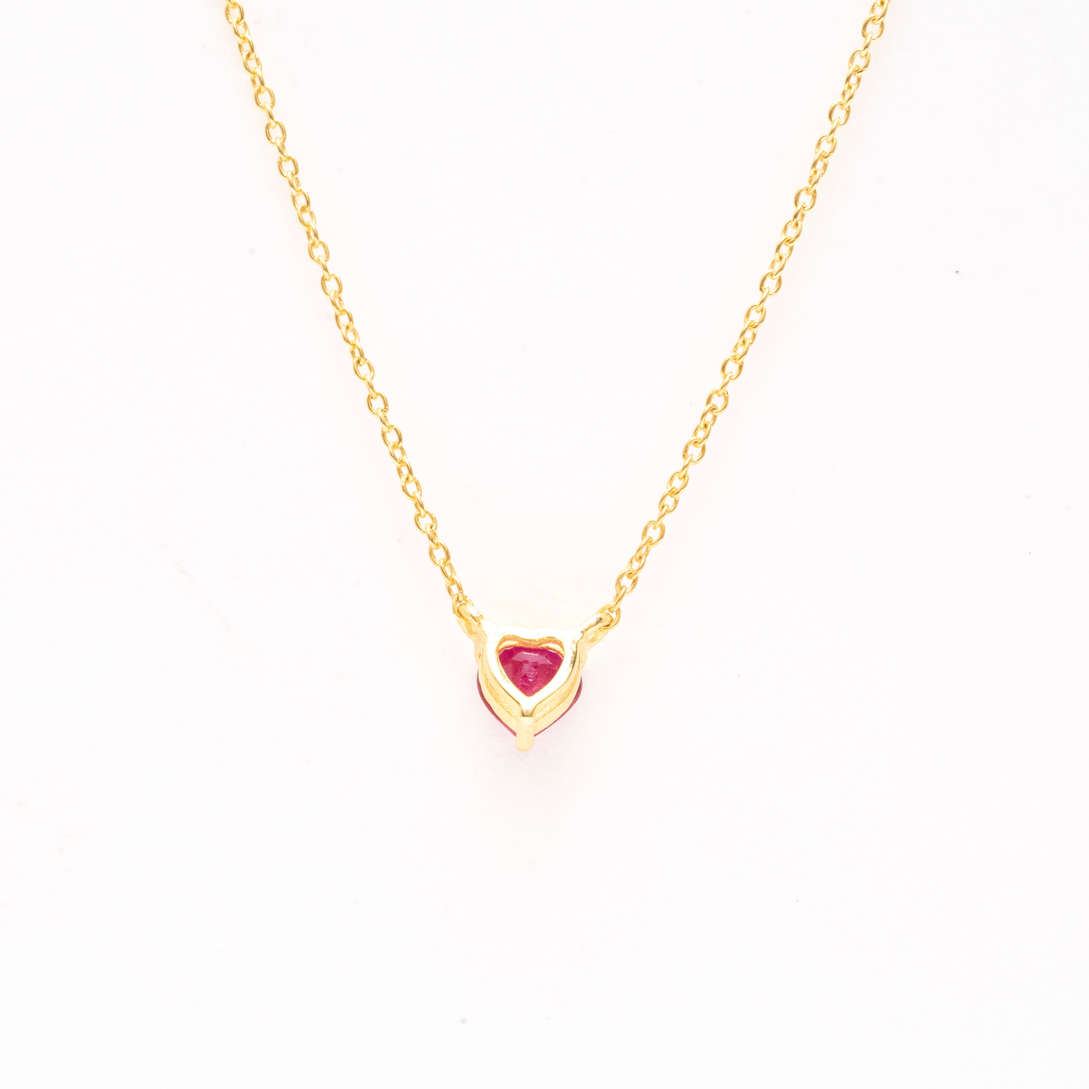 Natural Ruby Heart Necklace