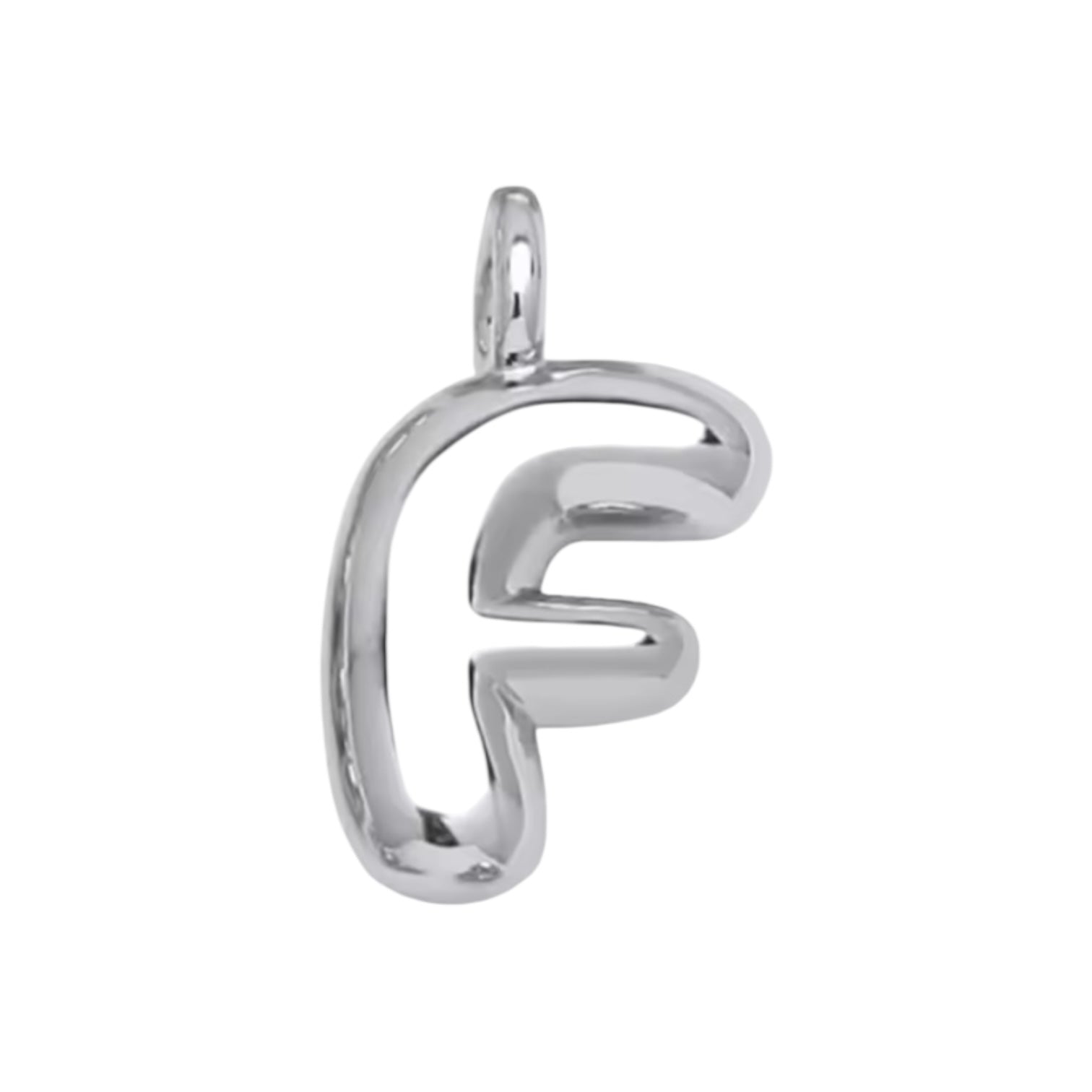 Initial Bubble for Necklace - Platinum