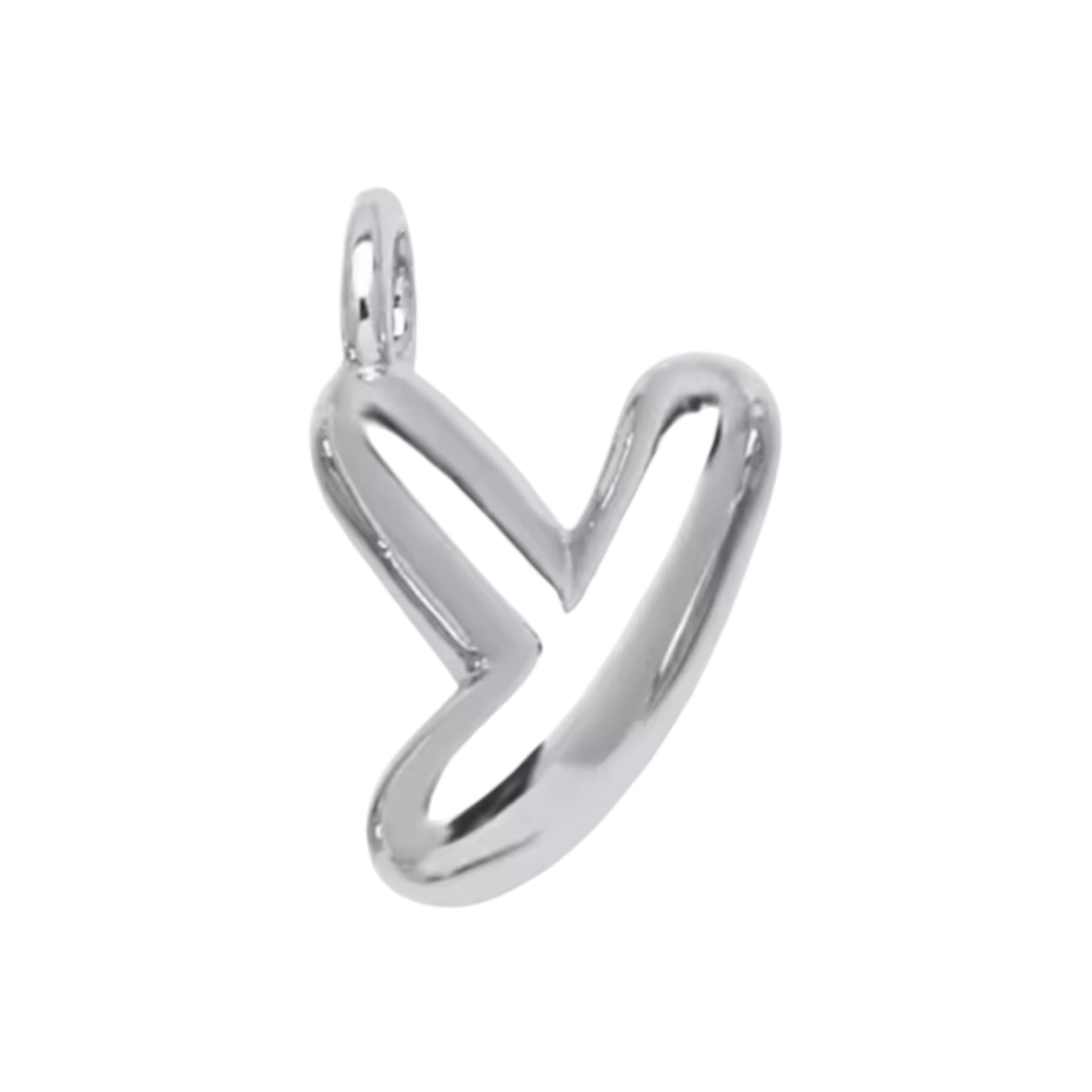 Initial Bubble for Necklace - Platinum