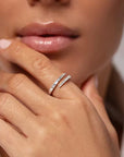 Mixed Sugar Wrap Ring - Platinum