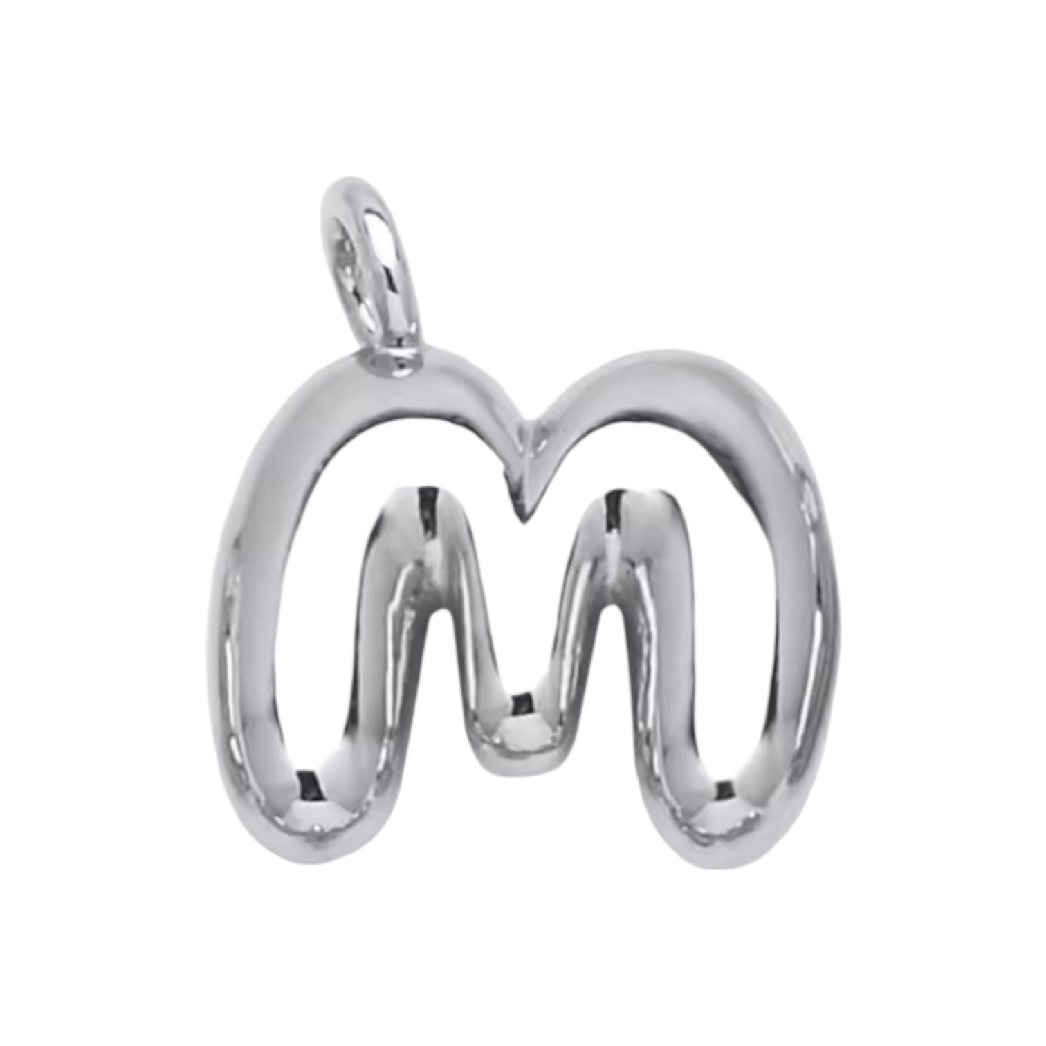 Initial Bubble for Necklace - Platinum
