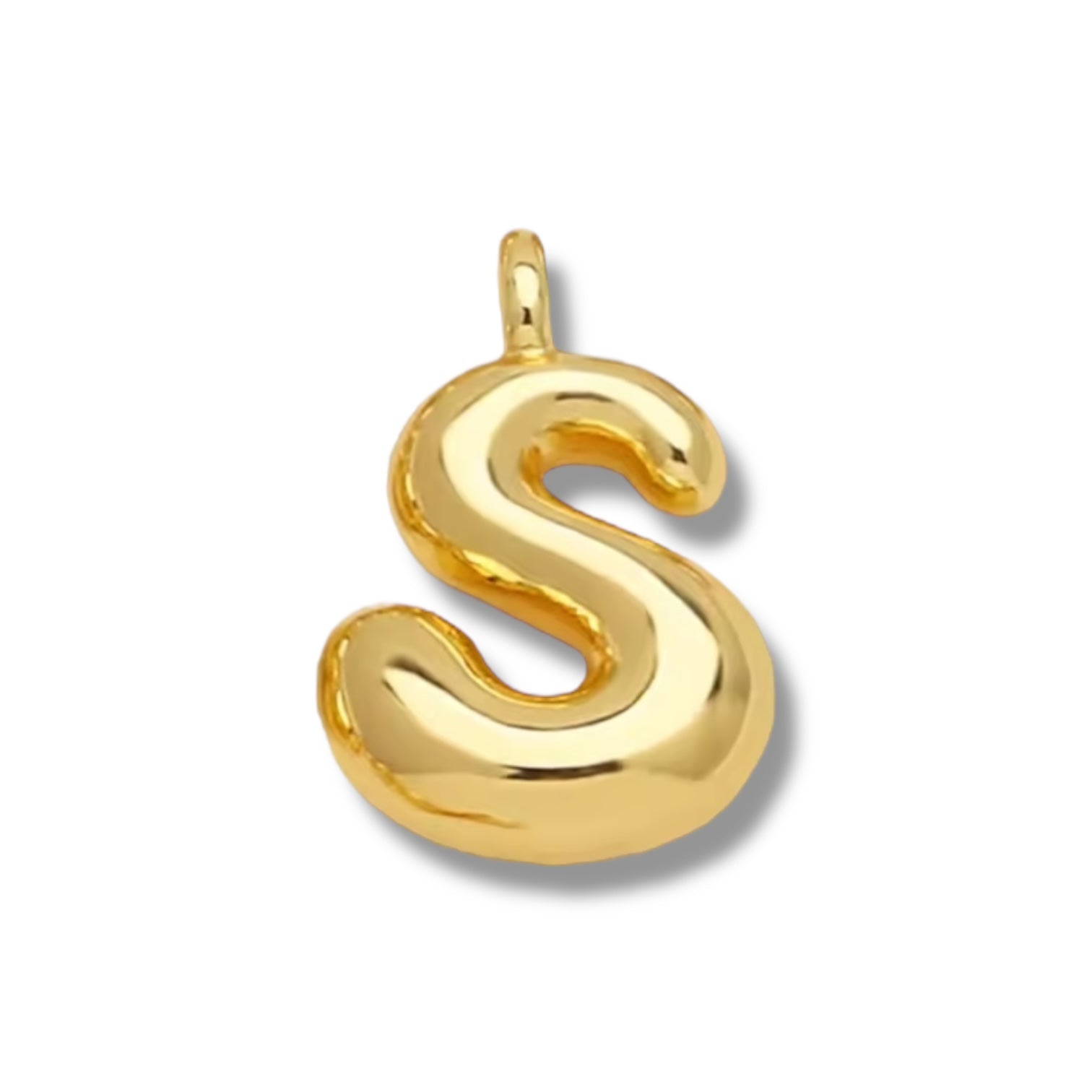 Initial Bubble for Necklace - Gold