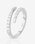 Mixed Sugar Wrap Ring - Platinum