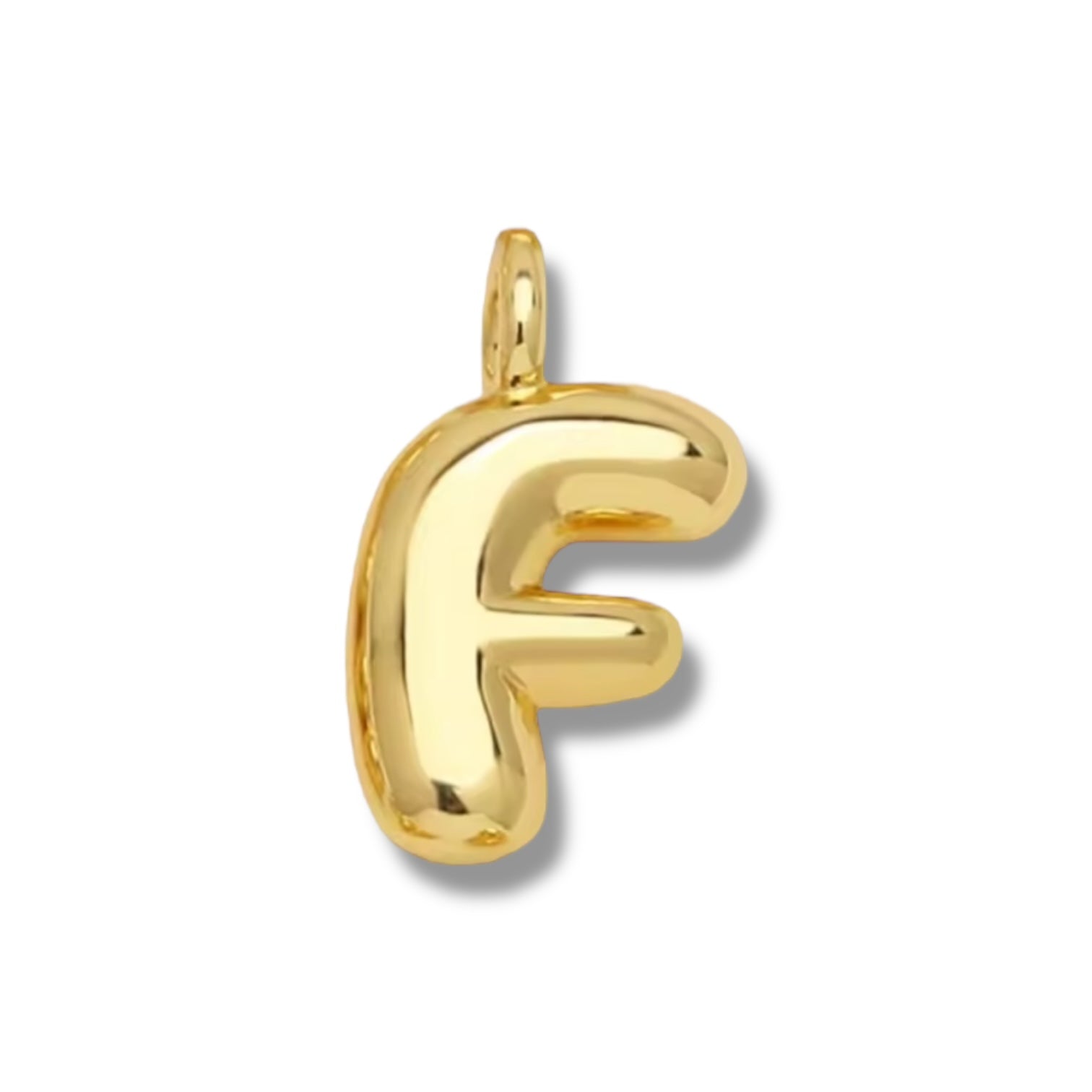 Initial Bubble for Necklace - Gold