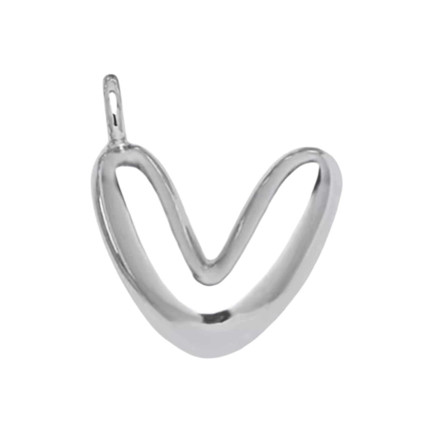 Initial Bubble for Necklace - Platinum