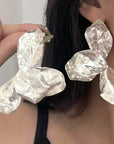 Molten Silver Earring