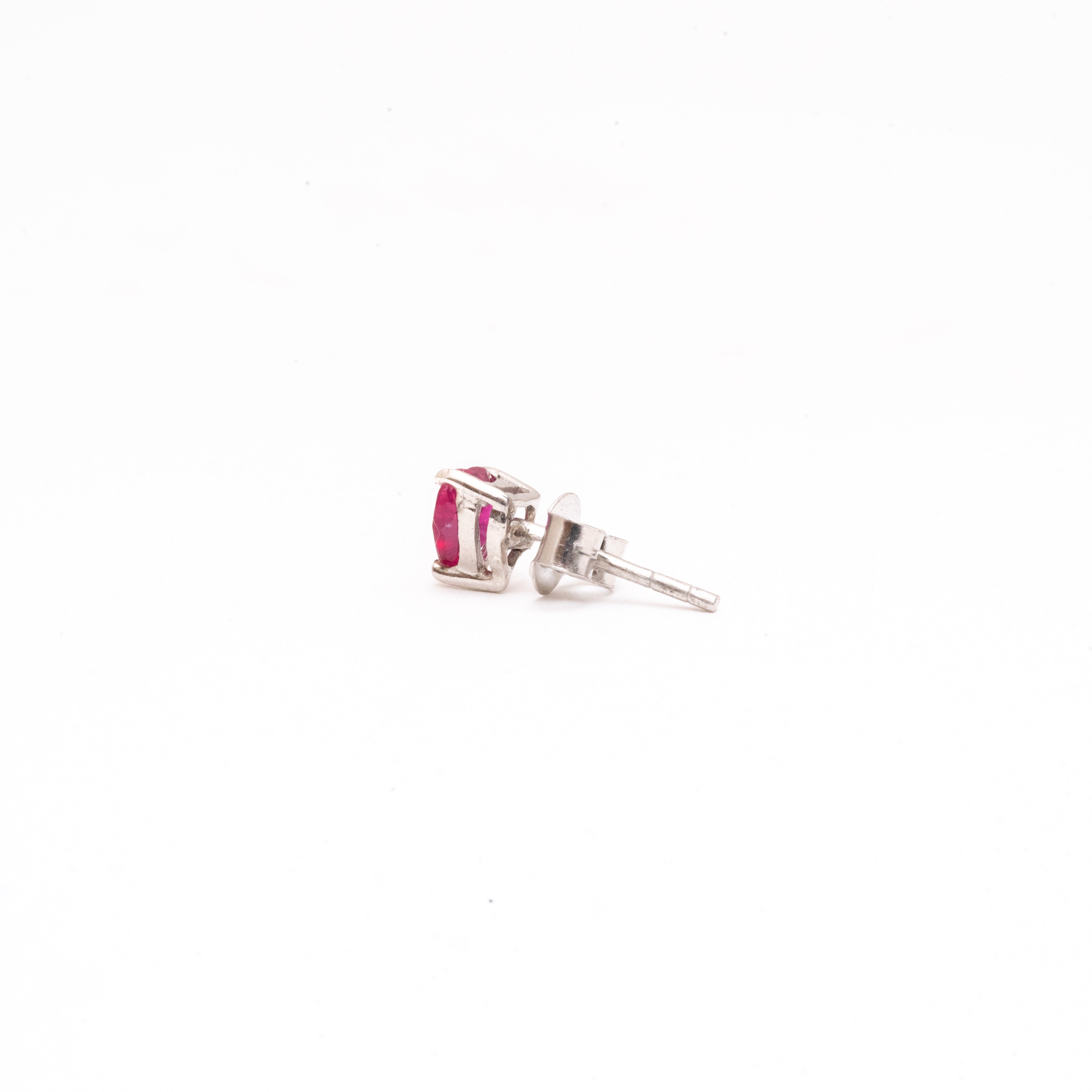 Natural Ruby Heart Studs
