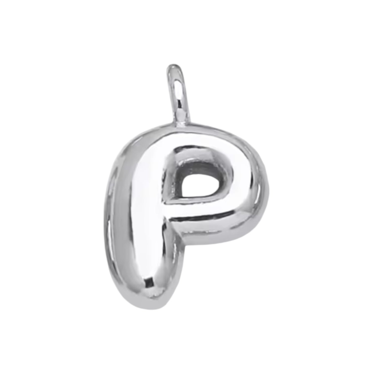 Initial Bubble for Necklace - Platinum