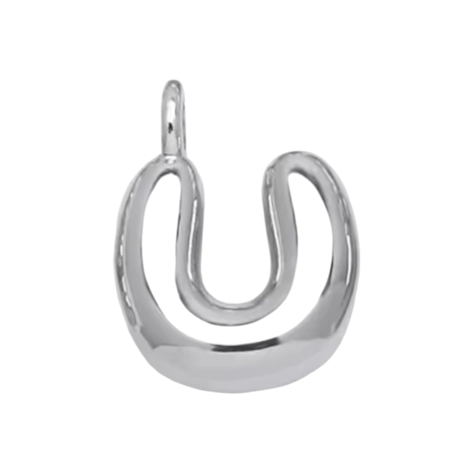 Initial Bubble for Necklace - Platinum