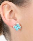 Natural Turquoise Blooming Flowers - Large