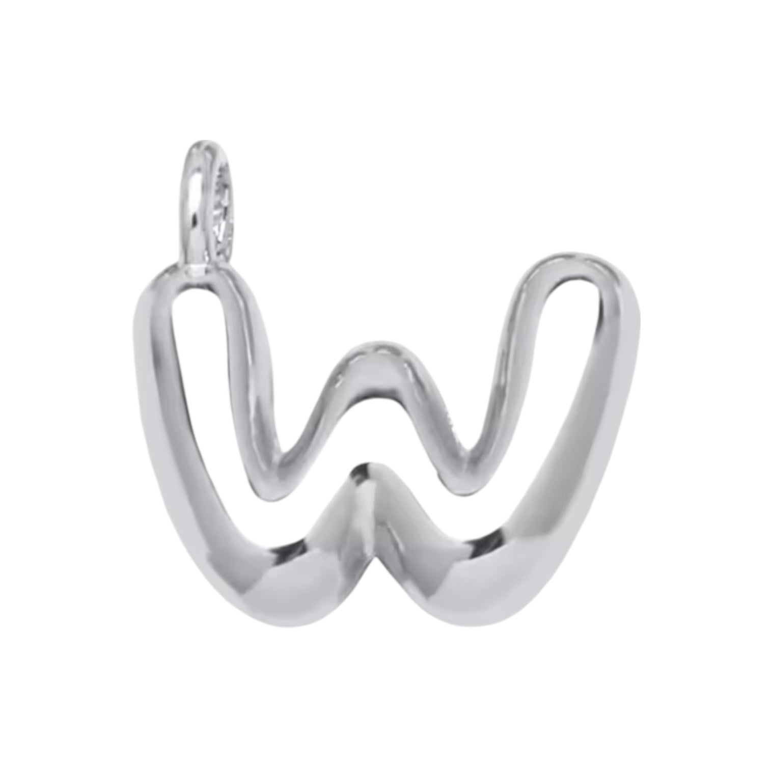 Initial Bubble for Necklace - Platinum