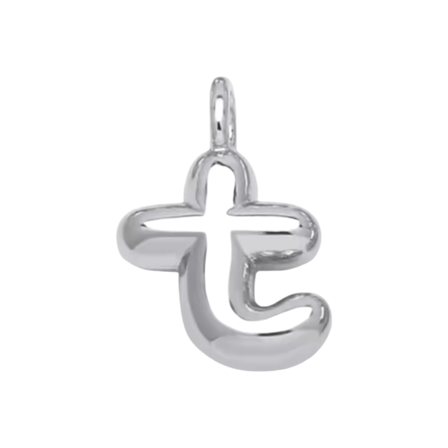 Initial Bubble for Necklace - Platinum