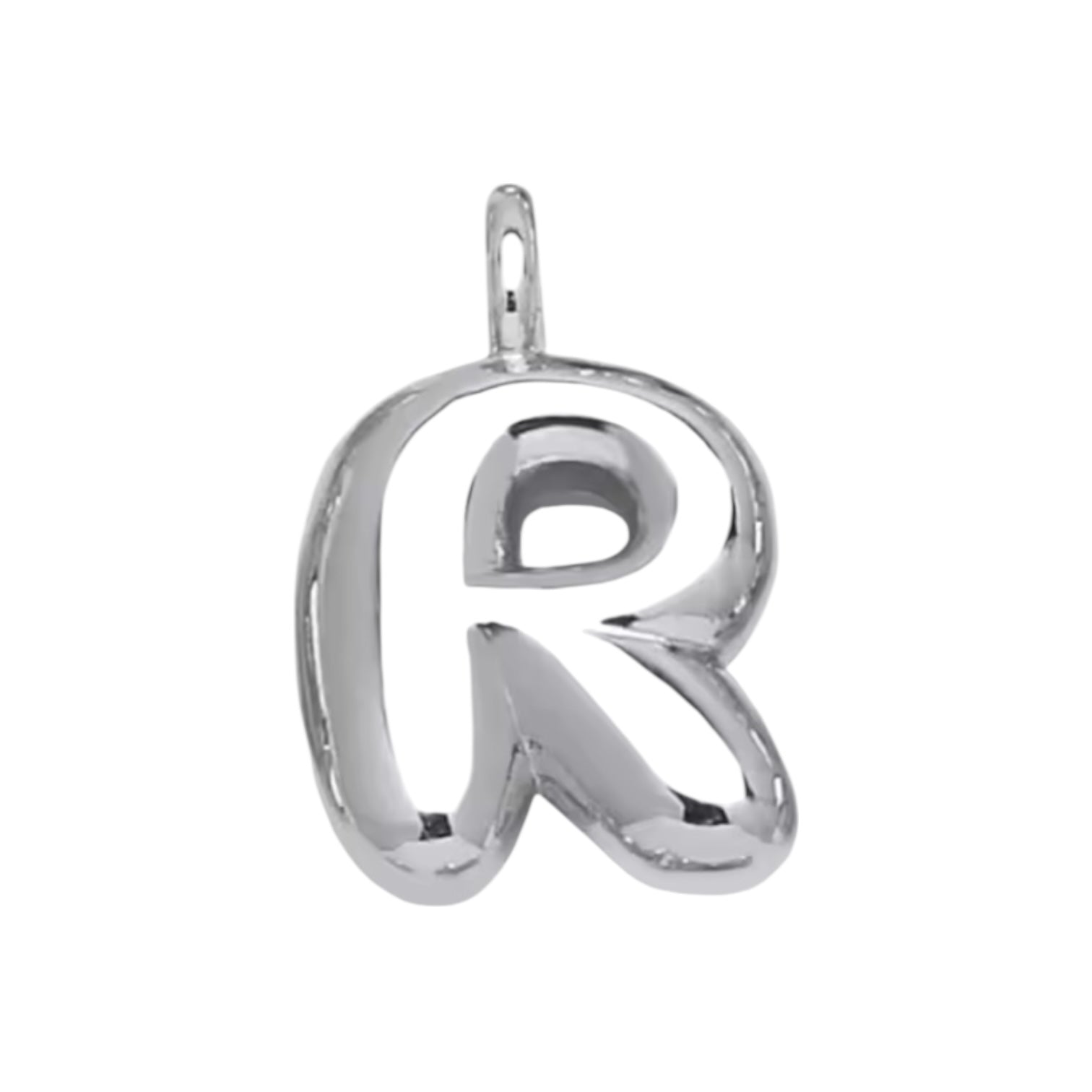 Initial Bubble for Necklace - Platinum