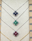 Blooming Flower Necklace emerald