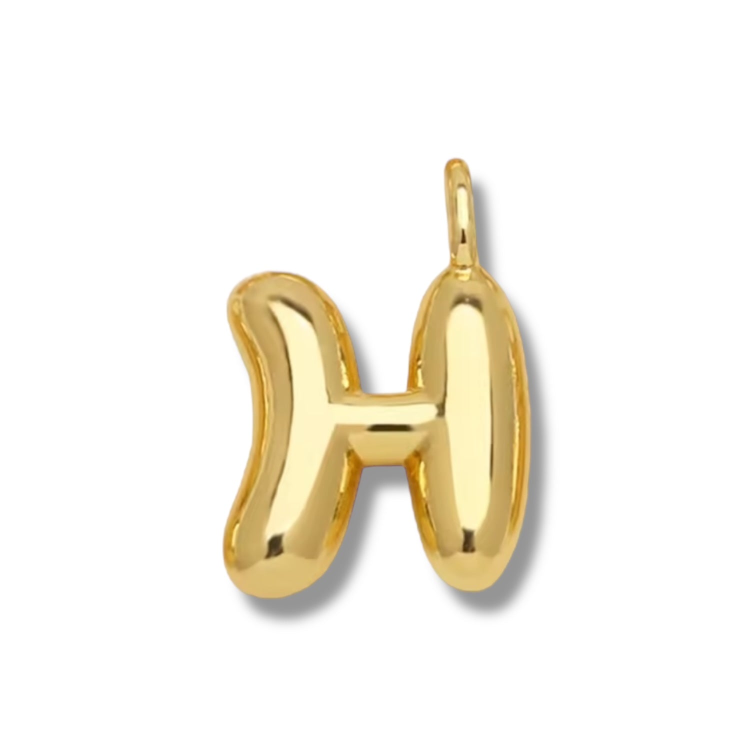 Initial Bubble for Necklace - Gold