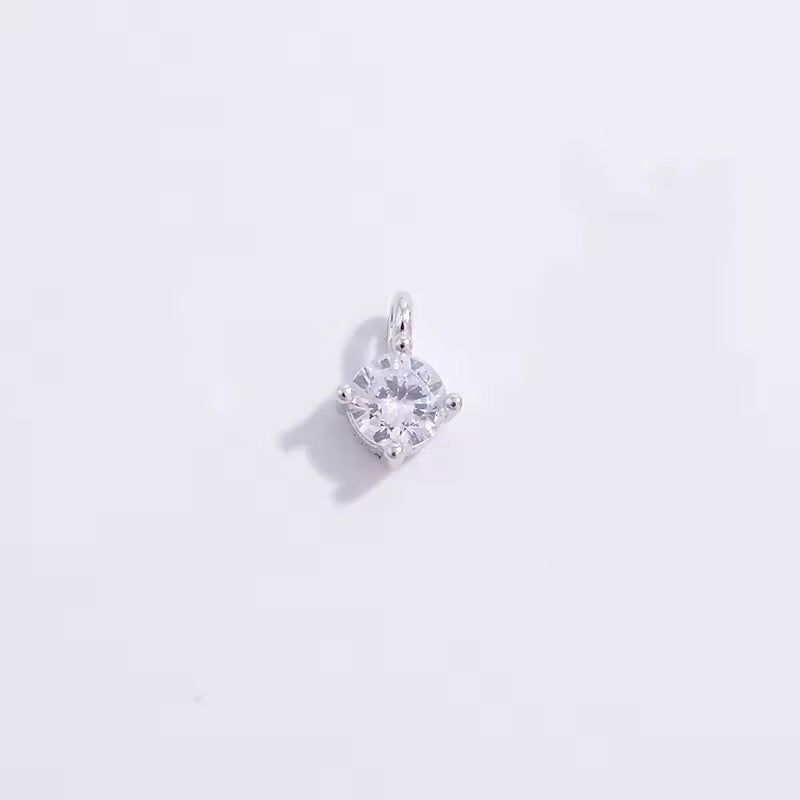 Bubble Initial Necklace - Silver - Box Chain