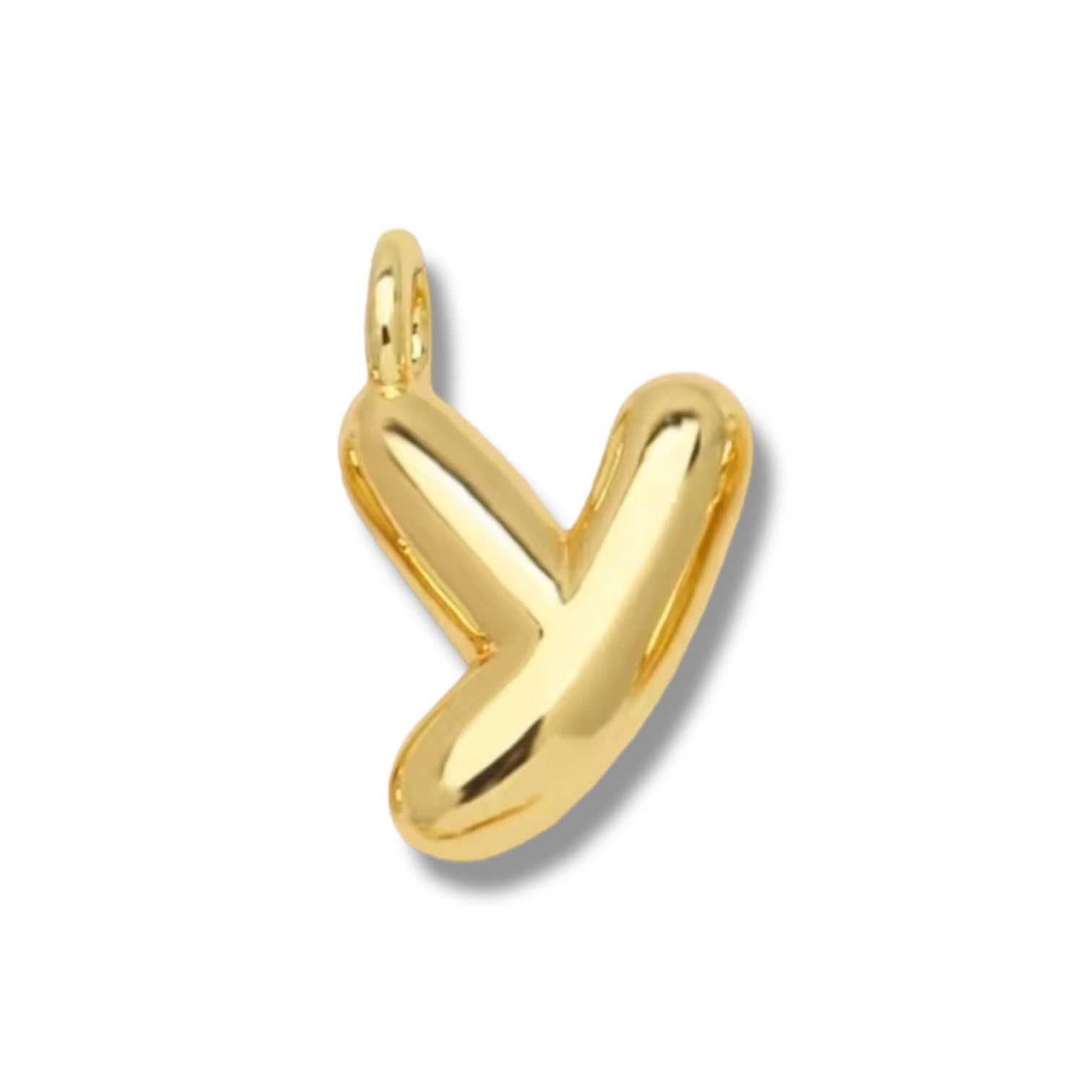 Initial Bubble for Necklace - Gold