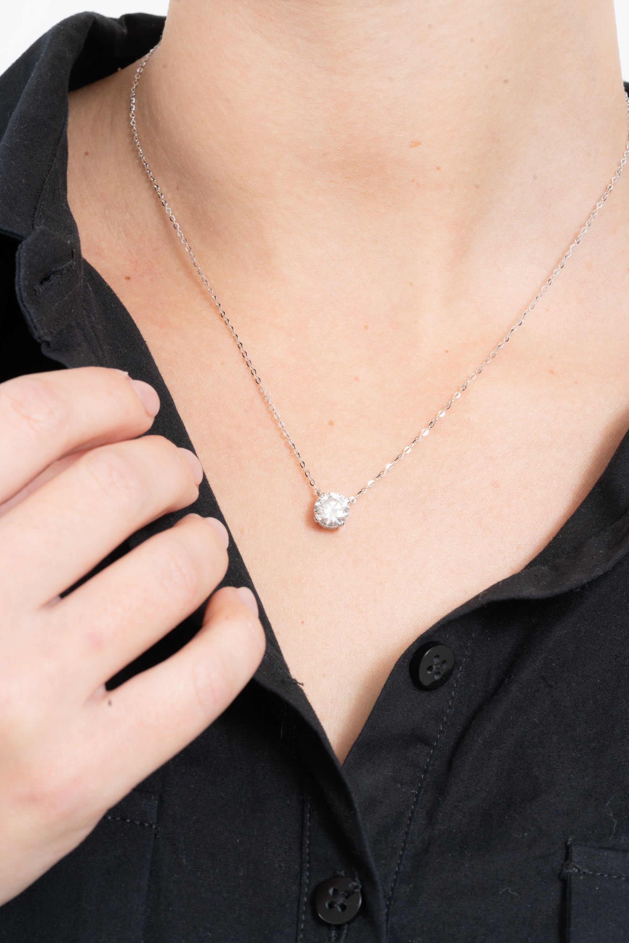 Moissanite Solitaire Necklace