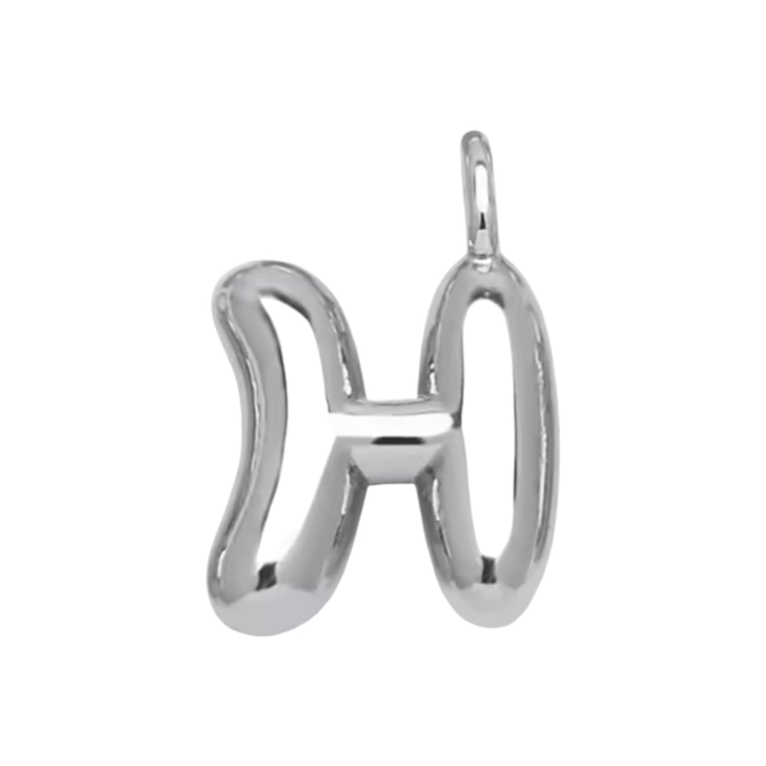 Initial Bubble for Necklace - Platinum
