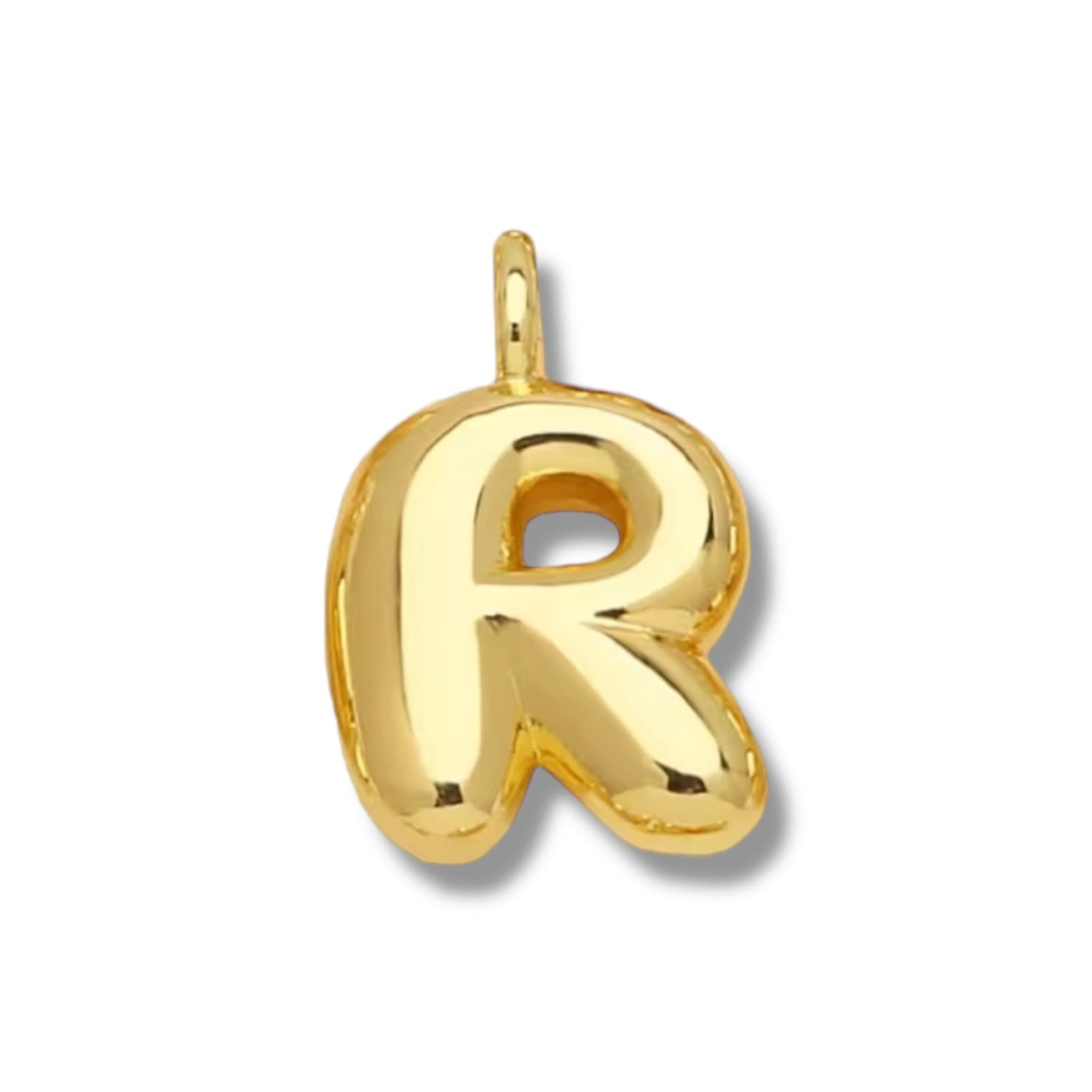 Initial Bubble for Necklace - Gold