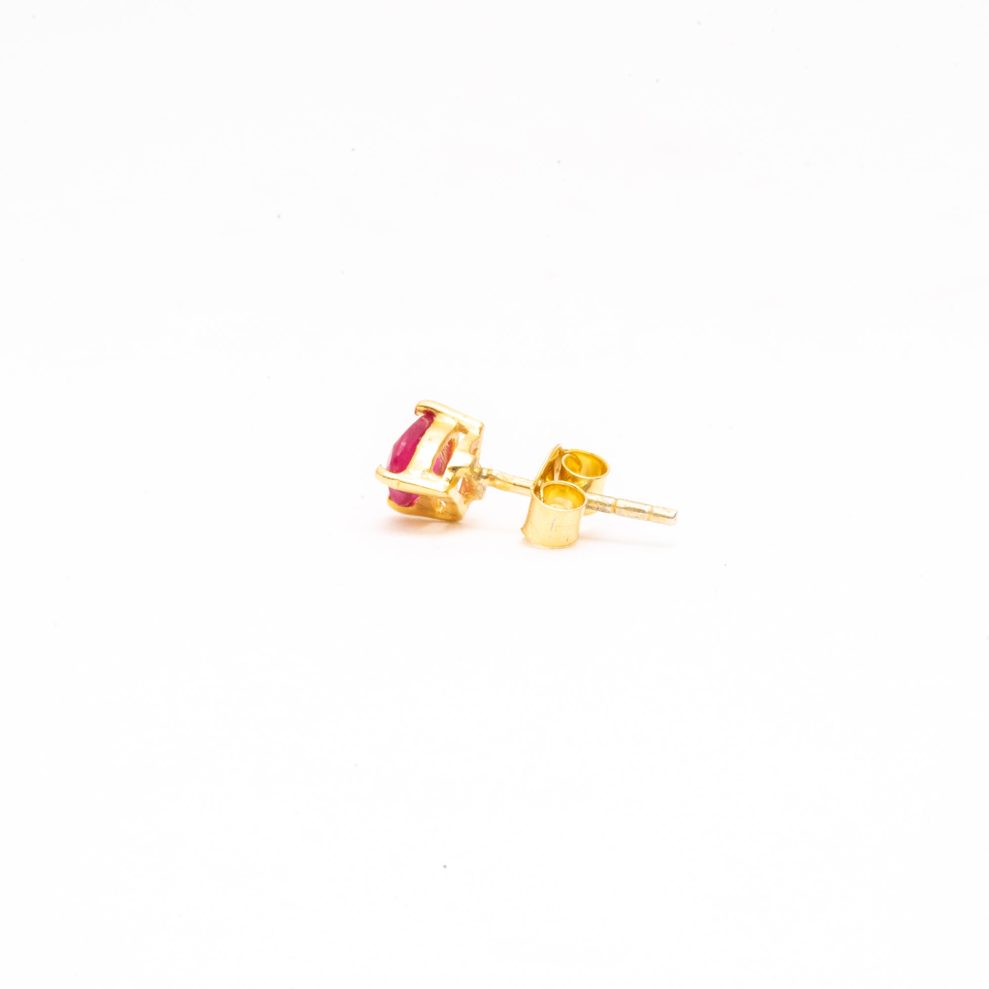 Natural Ruby Heart Studs