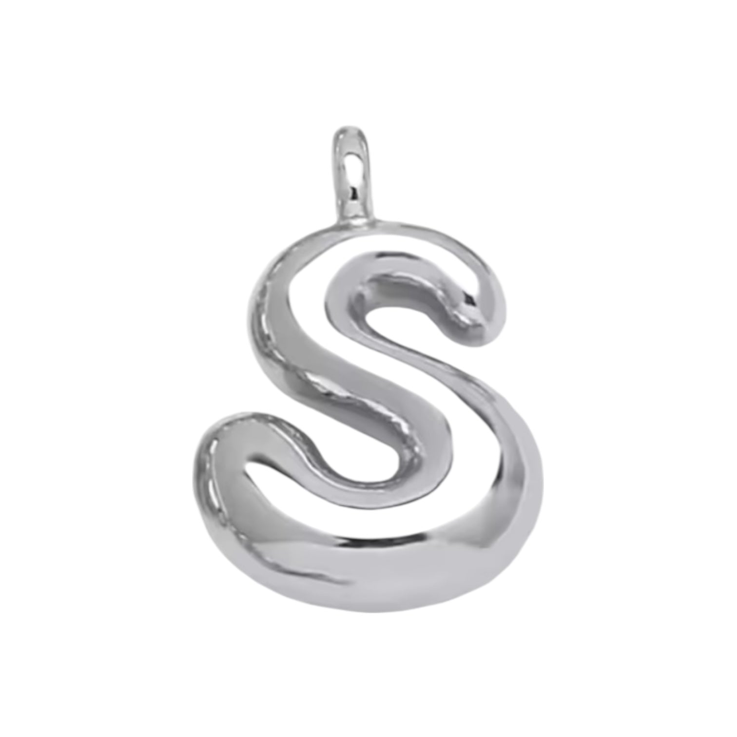Initial Bubble for Necklace - Platinum