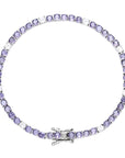 Purple & Diamond Tennis Bracelet