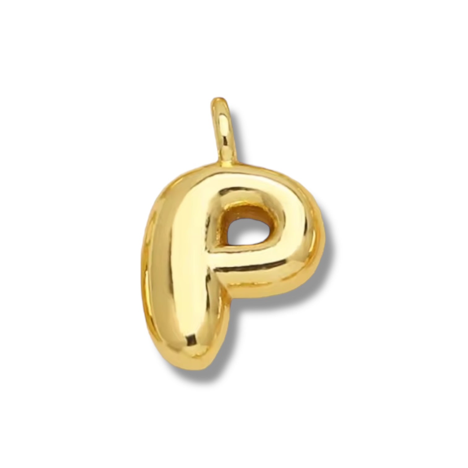 Initial Bubble for Necklace - Gold