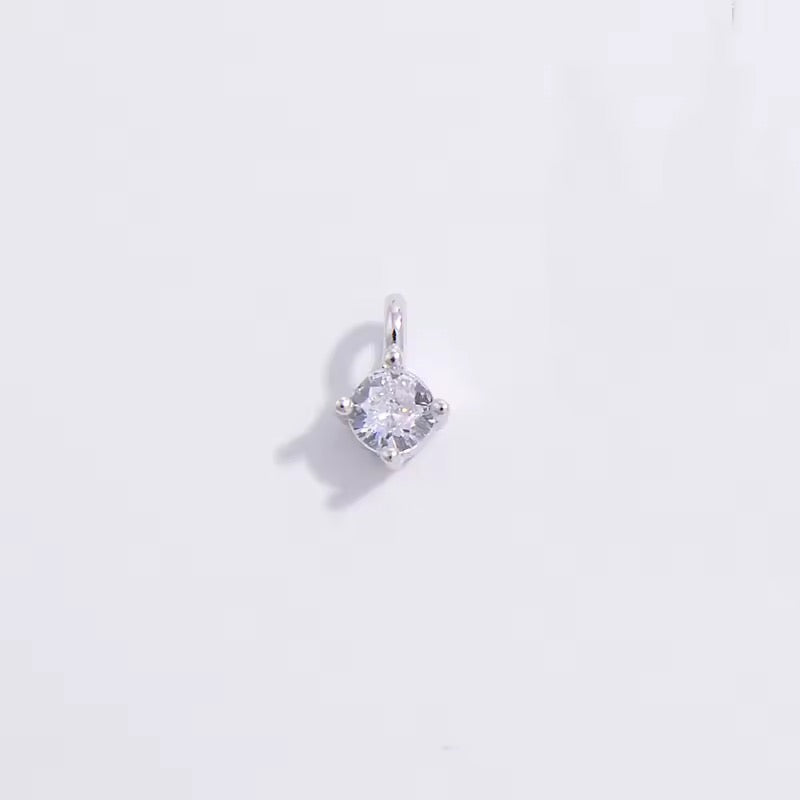 Bubble Initial Necklace - Silver - Box Chain