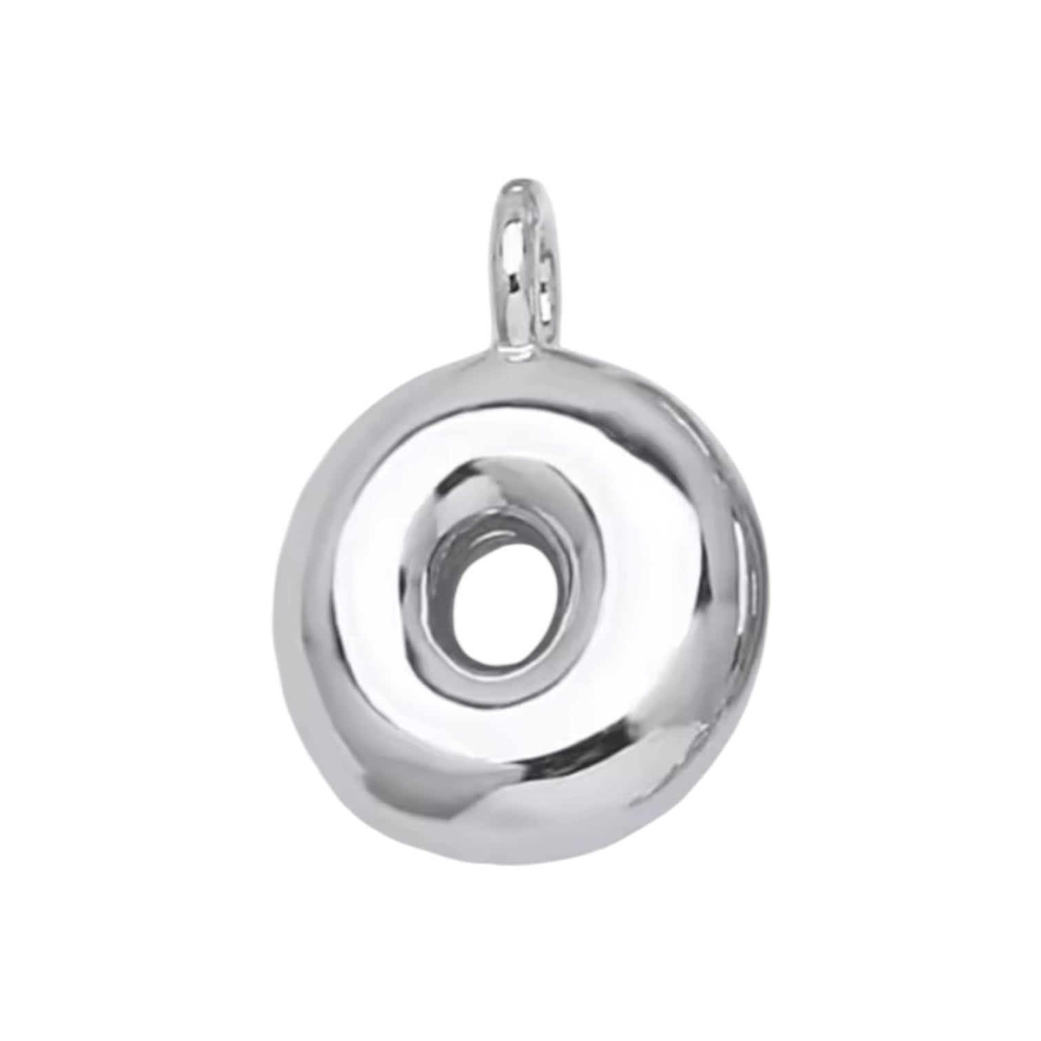 Initial Bubble for Necklace - Platinum