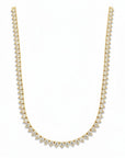 Three Prong Setting Tennis Necklace - Gold