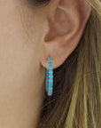 Gold Turquoise Hoops