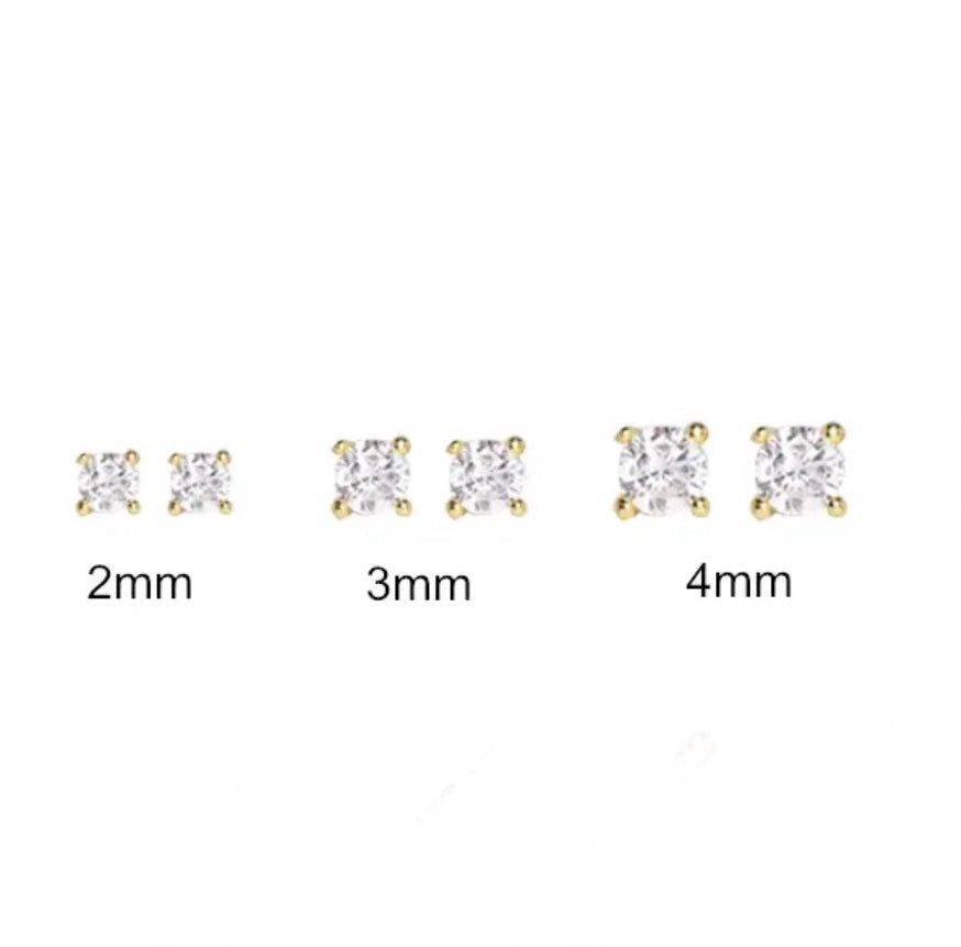 Mini Diamond Studs - Flat Back Setting