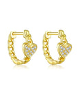Linked Heart Huggies - Gold