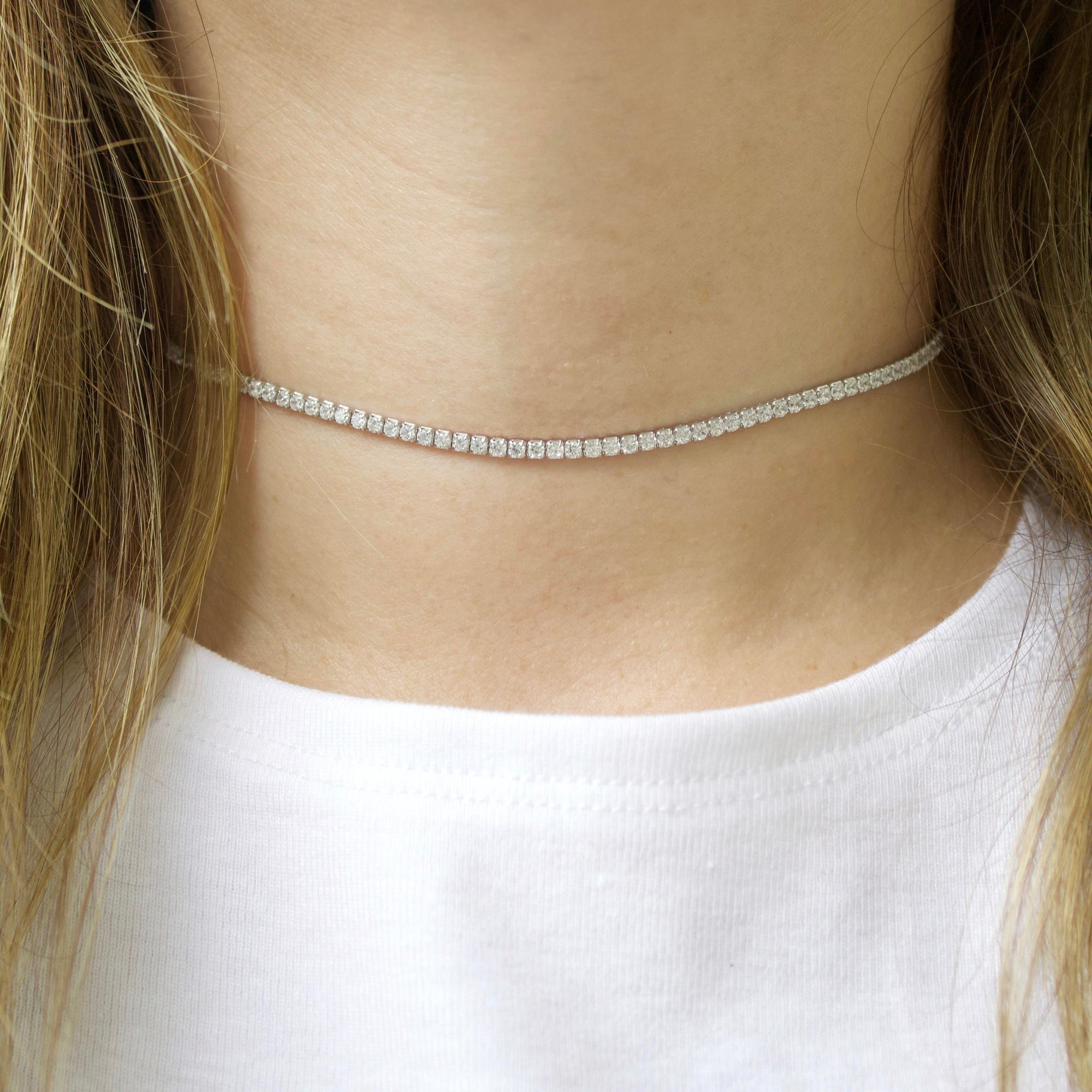 Sugared Sparkle Choker Necklace - Silver