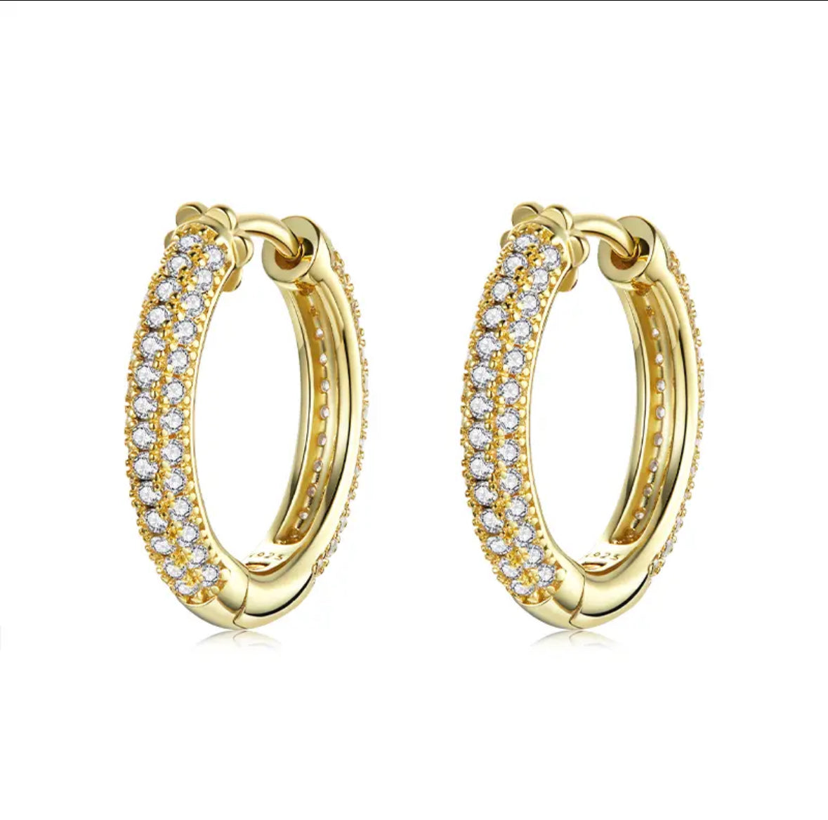 Pave Moissanite Hoops