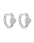 Linked Heart Huggies - Platinum