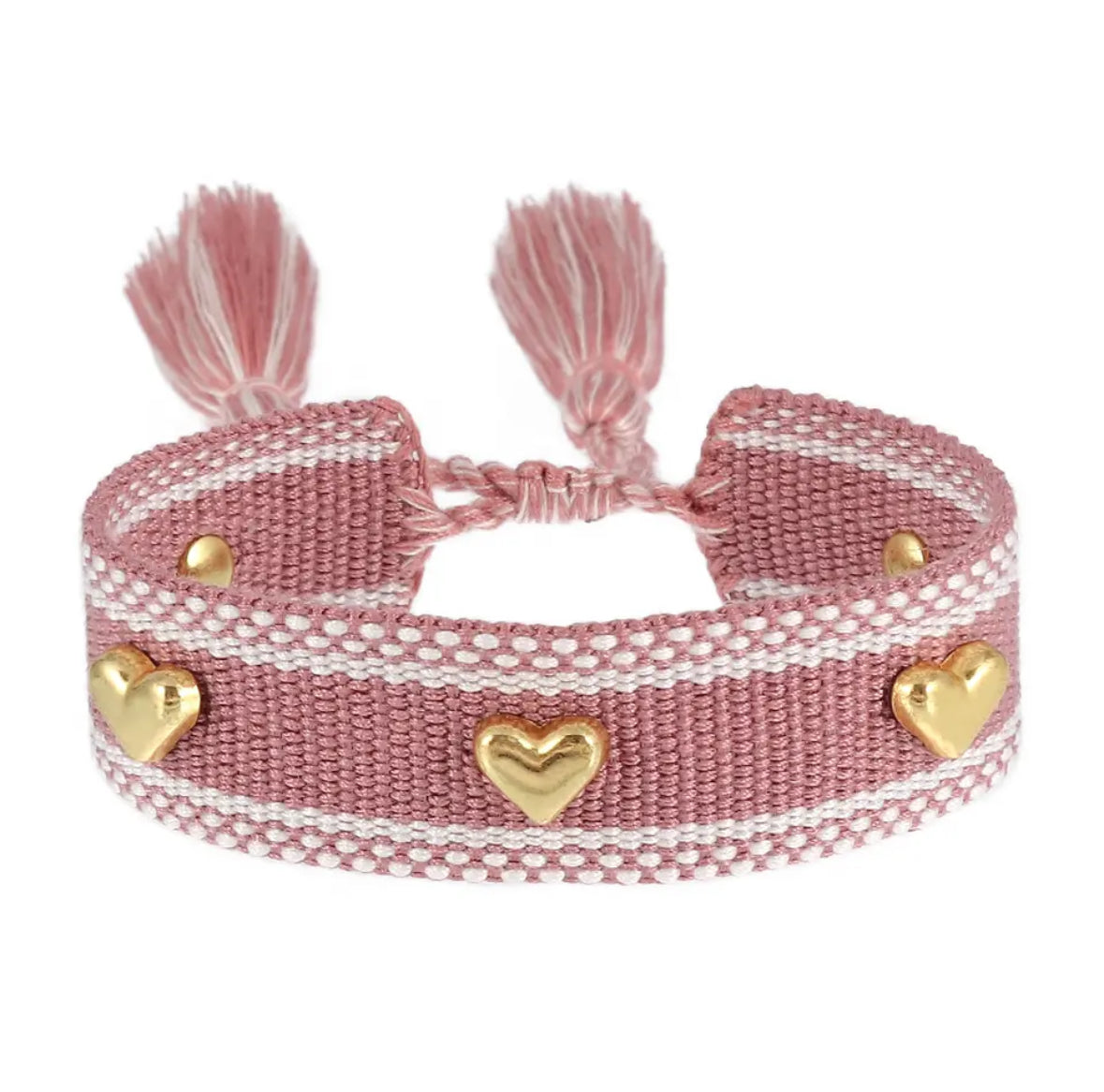 Hearts Tassel Bracelet - Rose