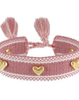 Hearts Tassel Bracelet - Rose