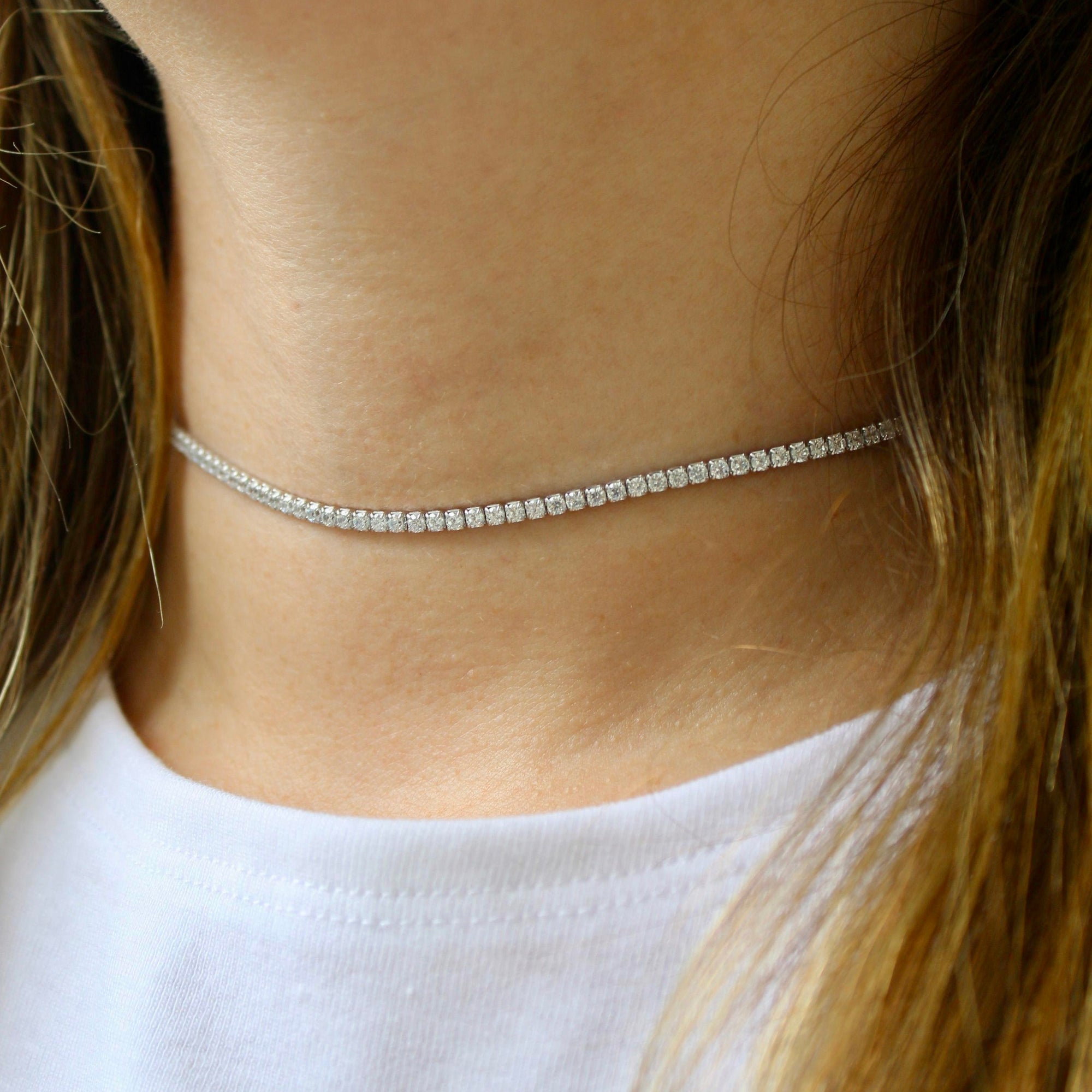 Sugared Sparkle Choker Necklace - Silver