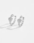 Linked Heart Huggies - Platinum