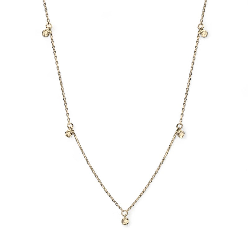 Dancing Moissanites Necklace - Gold
