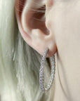 Oval Diamond Hoops