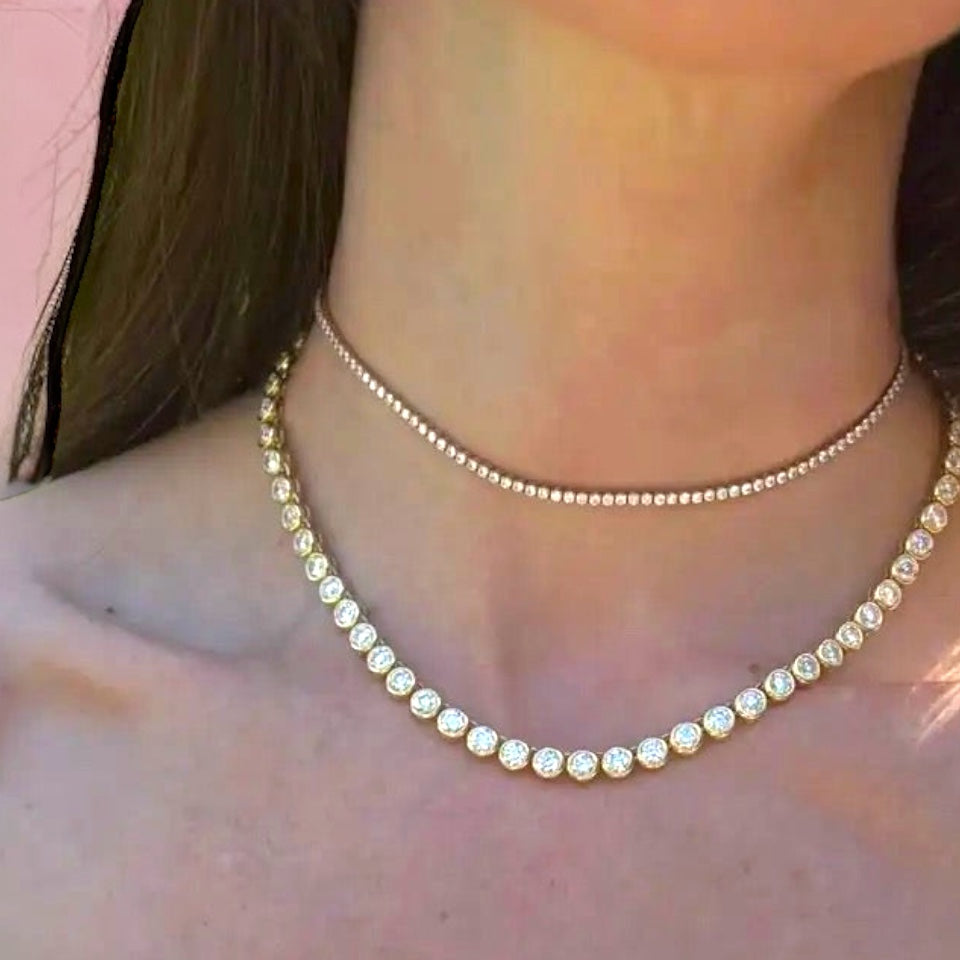 Cool Shape Round Necklace - Platinum