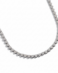 Heart Pave Tennis Necklace - Platinum